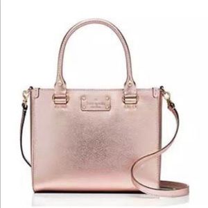 Kate Spade Rose Gold Metallic Leather Satchel